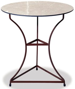 Τραπέζι Στρογγυλό Γαλβανισμένο Hpl 22484 60x74cm Beige