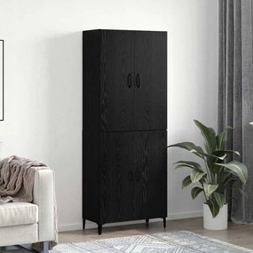 vidaXL Highboard 2 pcs Μαύρη Οξυά Επεξεργασμένο ξύλο