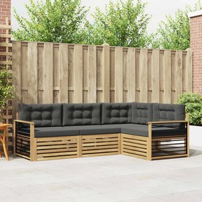 vidaXL Σειρά Καναπέ Εξωτερικού 5 pcs Άσπρο και Ανθρακί Πολυεστέρας