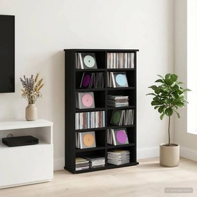 vidaXL Ντουλάπα CD Μαύρη Δρυς 60 x 17 x 92 εκ. Επεξεργασμένο Ξύλο