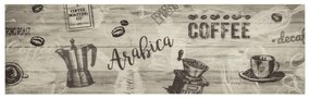 Χαλί Κουζίνας Πλενόμενο Γκρι Επιγραφή Coffee 45x150 εκ. Βελούδο - Γκρι