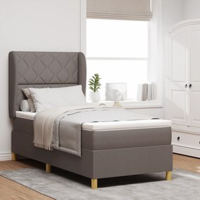vidaXL Κρεβάτι Box Spring με Στρώμα Ταπάζ 90x200 εκ. Υφασμάτινο