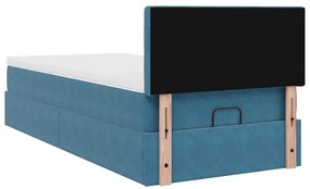 Οθωμανικό κρεβάτι με στρώμα σκούρο μπλε 80x200cm Velvet 3311883