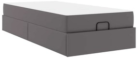 vidaXL Σκελετός κρεβατιού με στρώμα Άλλο 2 pcs Γκρι PVC