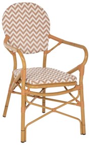 Καρέκλα - Πολυθρόνα C5928.03 Αλουμινίου Bamboo Look Φυσικό - Λευκό 55x58x95 εκ. 55x58x95 εκ.