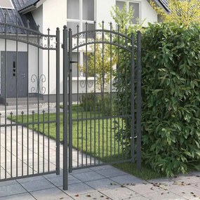 vidaXL Πύλη Φράχτη με Στρογγυλή Κορυφή KAMPEN 103 x 175 cm Ατσάλι Γκρι