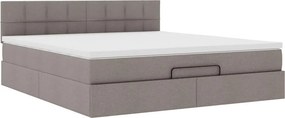 vidaXL Οθωμανικό κρεβάτι με στρώμα Taupe 160x200cm ύφασμα