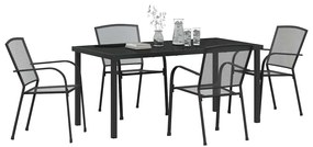 vidaXL Σέτ φαγητού για κήπο 5 pcs Ανθρακί Ατσάλι