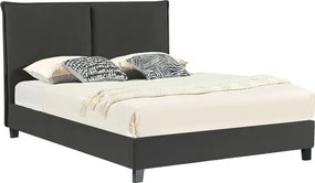 Κρεβάτι διπλό Majus pakoworld ύφασμα ανθρακί 160x200εκ