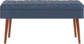 Ταμπουρέ Καρυδιά / Σκούρο Μπλε SETAS 90x39x40