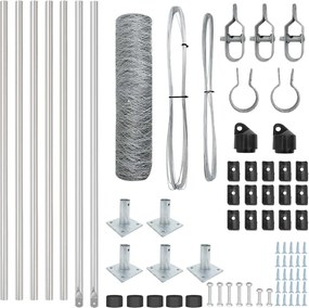 vidaXL Στύλος Περιφράξεων Ασημί 10 x 0,4 m (50 mm πλέγμα) Ατσάλι