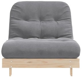 vidaXL Καναπές Κρεβάτι Futon με Στρώμα 80x206x11 εκ. Μασίφ Ξύλο Πεύκου