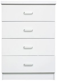 DRAWER Συρταριέρα με 4 Συρτάρια, Απόχρωση Άσπρο 60x40x80cm Ε7396,1