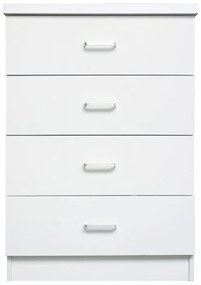 DRAWER Συρταριέρα με 4 Συρτάρια, Απόχρωση Άσπρο  60x40x80cm [-Άσπρο-] [-MDF - Κόντρα Πλακέ - Καπλαμάς - Νοβοπάν-] Ε7396,1