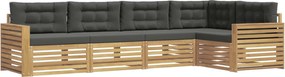 vidaXL Σειρά Καναπέ Εξωτερικού 5 pcs Άσπρο και Ανθρακί