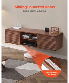 VEVOR Floating TV Stand 60&quot; Entertainment Center Adjustable Shelf &amp; Sliding Door