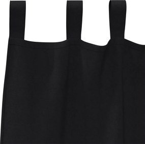 vidaXL Κουρτίνες Μαύρης Ύφανσης με Δαχτυλίδια 2 pcs Μαύρο