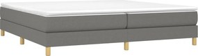 vidaXL Κρεβάτι Boxspring με Στρώμα Σκούρο Γκρι 200x200 εκ. Υφασμάτινο