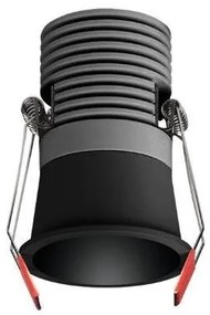 Χωνευτό Σποτ Μεταλλικό Στρογγυλό LED 12W 3000Κ Φ6.5 16D DIM ΦOS_ME-05-00312-2-Μαύρο 05-00312-2