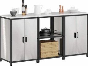 vidaXL Σετ Αποθήκευσης Κουζίνας HATTEM 3 pcs Ασημί Ανοξείδωτο Ατσάλι