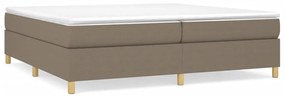 Κρεβάτι Boxspring με Στρώμα Taupe 200x200 εκ. Υφασμάτινο - Μπεζ-Γκρι