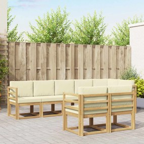 vidaXL Σειρά Καναπέ Εξωτερικού 8 pcs Λευκό και Κρεμ Πολυεστέρας