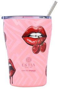 Ποτήρι - Θερμός Με Καλαμάκι Blush Pop Save The Aegean 01-31800 350ml Pink-Red Estia