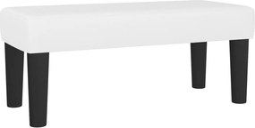 vidaXL Κρεβάτι Boxspring με Στρώμα Λευκό 90x200εκ. από Συνθετικό Δέρμα
