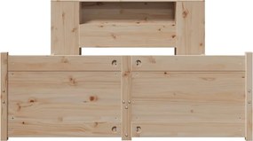 vidaXL Κρεβάτι Βιβλιοθήκη Χωρίς Στρώμα 120x200 εκ Μασίφ Ξύλο Πεύκο
