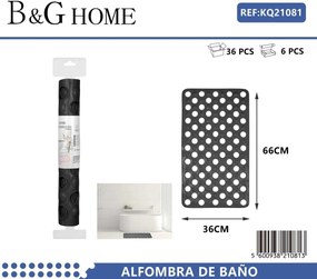 Αντιολισθητικό πατάκι μπάνιου - 6C - 36x66cm - Black - 21081