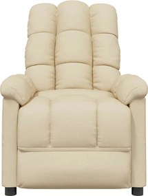 vidaXL Πολυθρόνα Μασάζ Κρεμ Υφασμάτινη