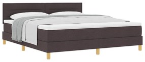 vidaXL Κρεβάτι Με Σπαστό Στρώμα Σκούρο Καφέ 180x200 εκ. Ύφασμα