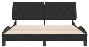 vidaXL Πλαίσιο Κρεβατιού με Κεφαλάρι Μαύρο 160x200 εκ. Βελούδινο