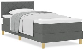 vidaXL Κρεβάτι Σπαστού με Στρώμα Σκούρο Γκρι 100x200 εκ Ύφασμα