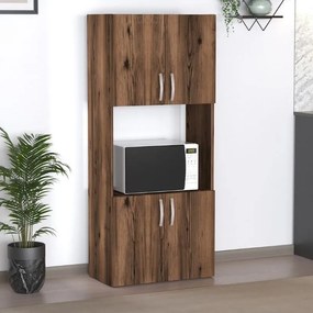 Megapap Ντουλάπα Κουζίνας Armado Καπνιστή Καρυδιά 60x32x140εκ.