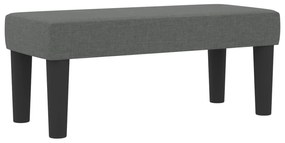 vidaXL Κρεβάτι Box Spring με Στρώμα & Πάγκο Σκούρου Γκρι 100x200 cm Υφασμάτινο