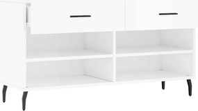 vidaXL Παπουτσοθήκη Γυαλιστερό Λευκό 102x35x55 εκ. Επεξεργασμένο Ξύλο