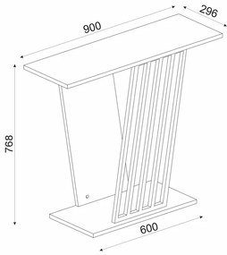 Κονσόλα μελαμίνης Gravity Megapap χρώμα μαύρο εφέ μαρμάρου - χρυσό 90x60x76,8εκ. - GP042-0135,1