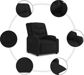 vidaXL Πολυθρόνα Ανακλινόμενη Μαύρη Υφασμάτινη