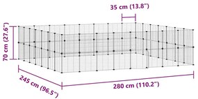 vidaXL Κλουβί Κατοικίδιων με 60 Πάνελ + Πόρτα Μαύρο 35 x 35εκ Ατσάλινο