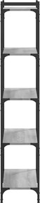 vidaXL Βιβλιοθήκη 5 Επιπέδων Γκρι Sonoma 80x30x154 εκ. Επεξεργ. Ξύλο