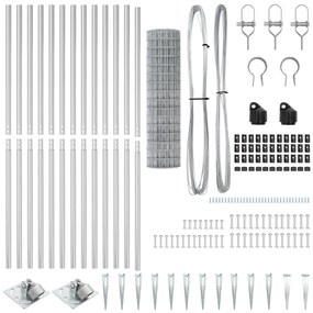 vidaXL Euro Fence με 13 αιχμηρούς πόλους 1.2x25 μ γαλβανισμένο ατσάλι