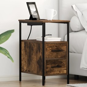 vidaXL Κουτιά Κρεβατοκάμαρας 2 pcs Καπνιστή δρυς 30 x 48 x 61 εκ