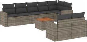 vidaXL Patio Sofa Set 9-θέσια Grey and Dark Grey
