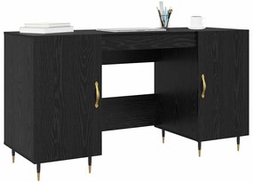 vidaXL Γραφείο με ράφι Μαύρη δρυς 140 x 50 x 75 εκ. Επεξεργασμένο ξύλο
