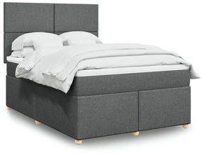 ΚΡΕΒΑΤΙ BOXSPRING ΜΕ ΣΤΡΩΜΑ ΣΚΟΥΡΟ ΓΚΡΙ 140X200 ΕΚ ΥΦΑΣΜΑΤΙΝΟ 3291297