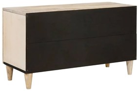 vidaXL Ντουλάπι TV με ράφι Λευκό 80 x 33 x 46 εκ Μασίφ ξύλο μάνγκο