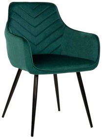 Πολυθρόνα Latrell HM8582.03 55x57x84cm Με Μαύρα Μεταλλικά Πόδια Βελούδινη Green Velvet, Metal