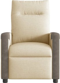 vidaXL Πολυθρόνα Μασάζ Ανακλινόμενη Κρεμ Υφασμάτινη