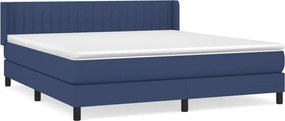 vidaXL Κρεβάτι Boxspring με Στρώμα Μπλε 160x200 εκ. Υφασμάτινο